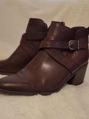 FRYE AND CO.  Pointed Ankle Booties with Buckle Strap